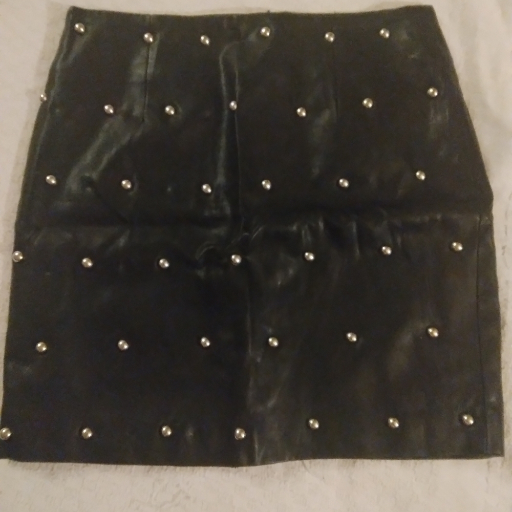 Black PU Leather Skirt